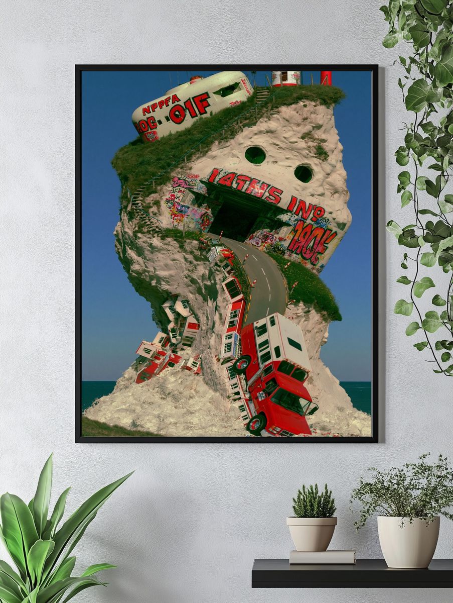 Surreal Cliff Road Photography Print. — room view 4