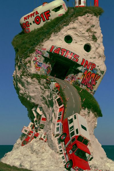 Surreal Cliff Road Photography Print. poster
