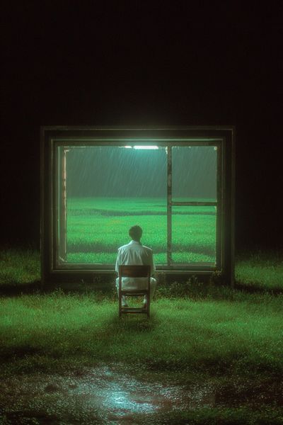 Rainy Window Dreamscape Print. poster