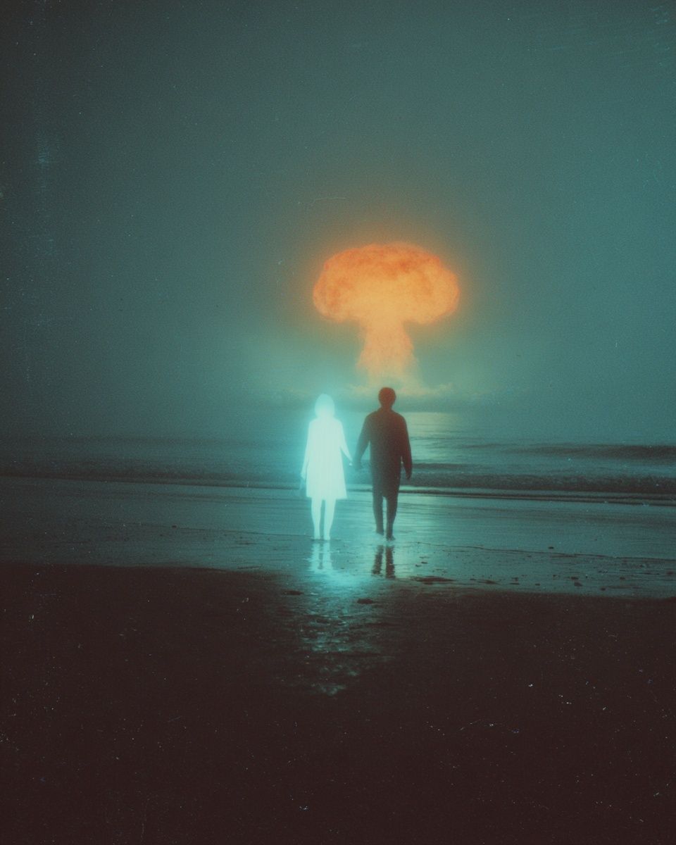 Couple by the Ocean — Surreal Art Print. poster detail