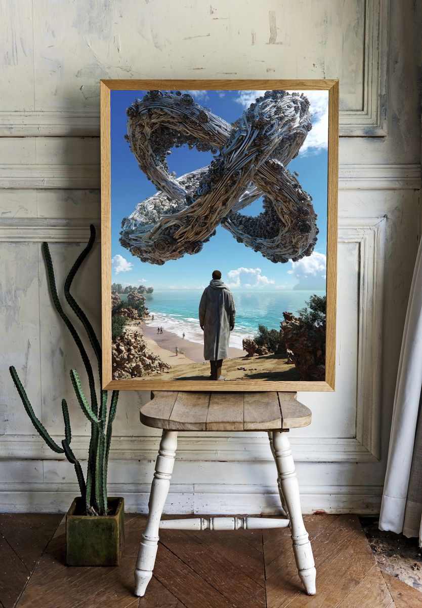 Surreal Seaside Portal Print. — room view 1