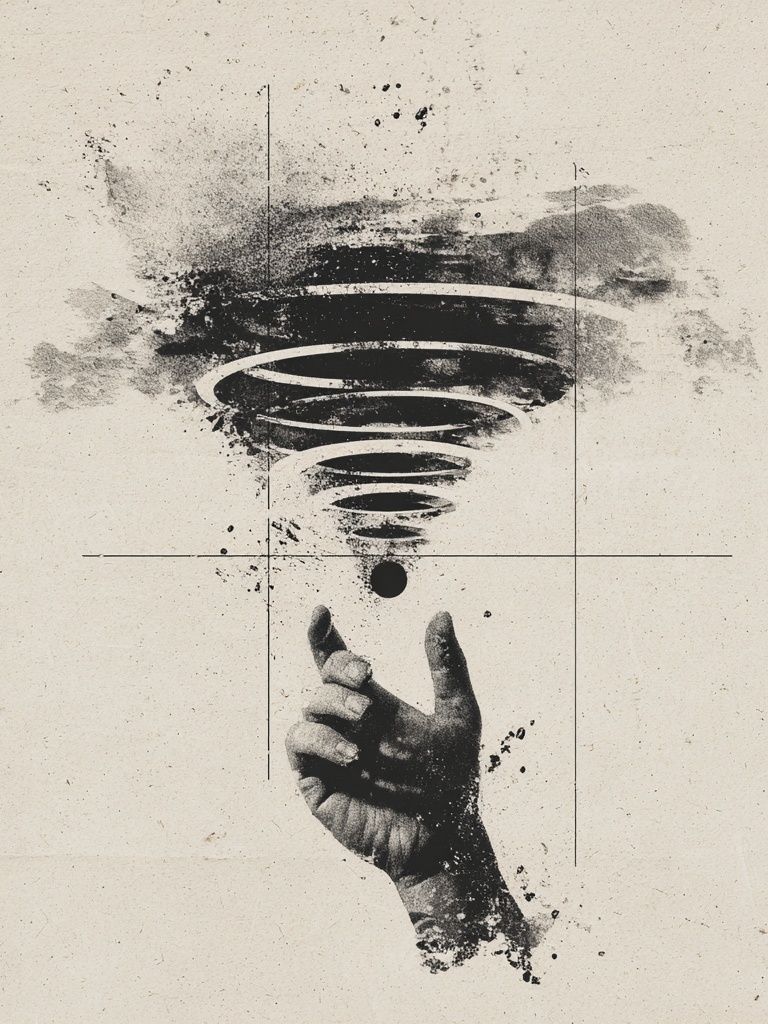 Surreal Hand Tornado Print. poster — fine-art art