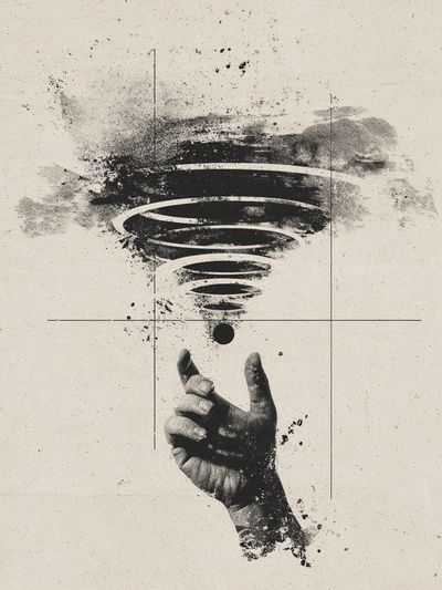 Surreal Hand Tornado Print. poster