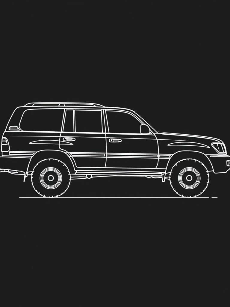 Off-Road SUV Line Art Poster. poster detail