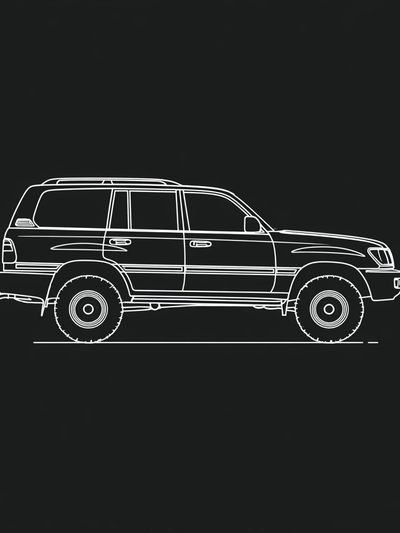Off-Road SUV Line Art Poster. poster