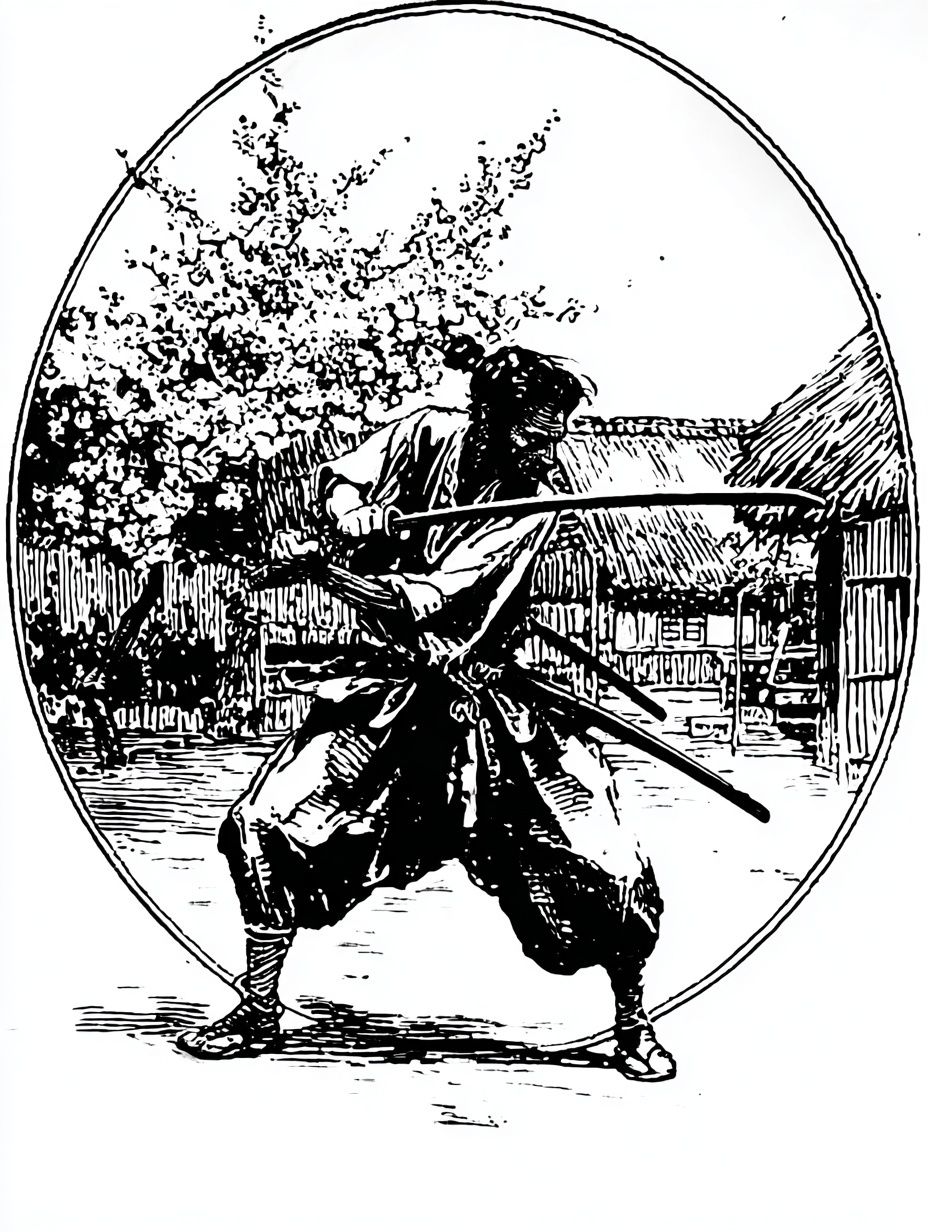 Samurai Warrior — Vintage Print. poster — vintage art