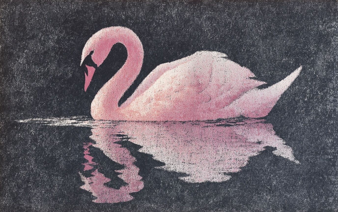 Pink Swan Reflection Poster. poster — animals art