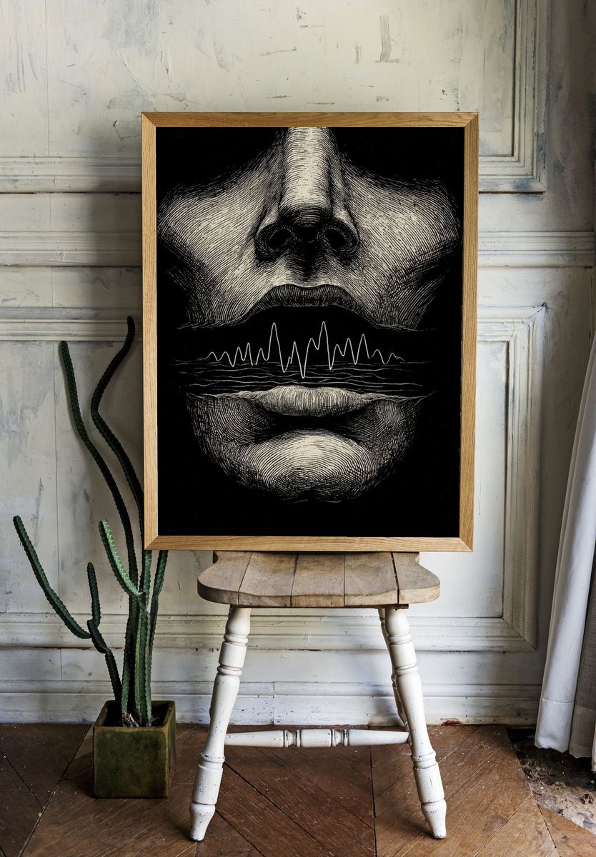 Sound Waves — Illustration Print room preview