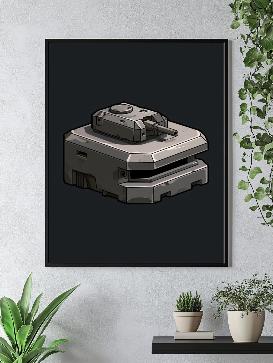 Armored Tank Digital Art Poster. — room view 4