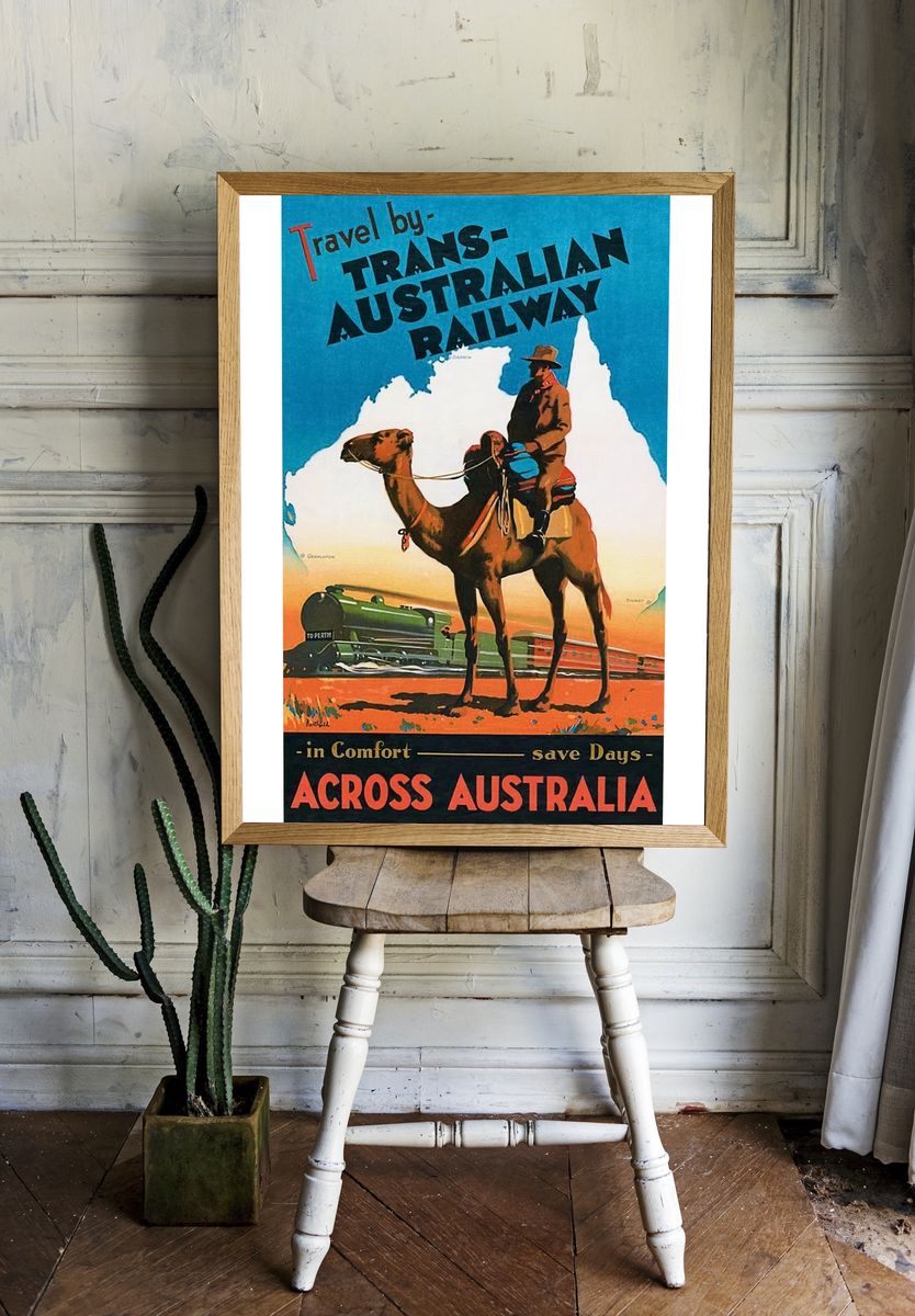 Trans-Australian Railway Vintage Travel Poster. — room view 1