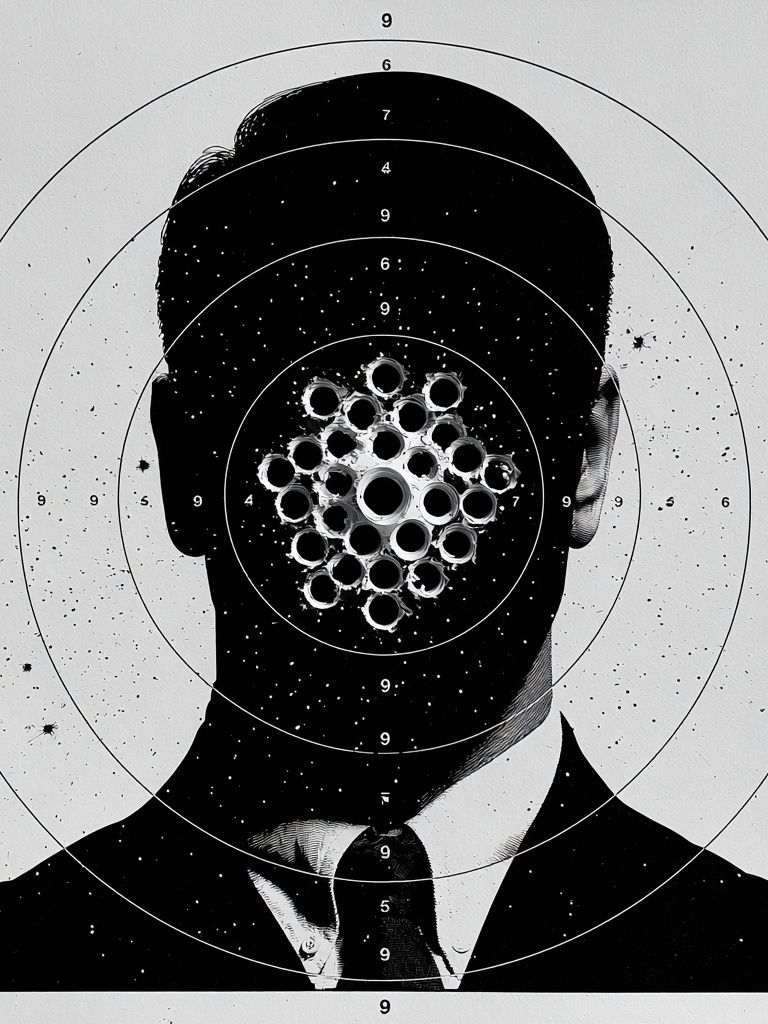 Targeted Man Silhouette Print. poster — photography art