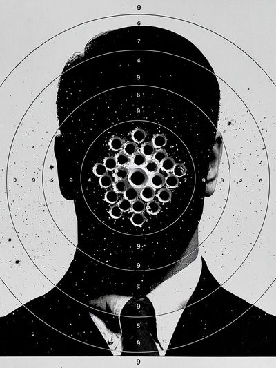 Targeted Man Silhouette Print.