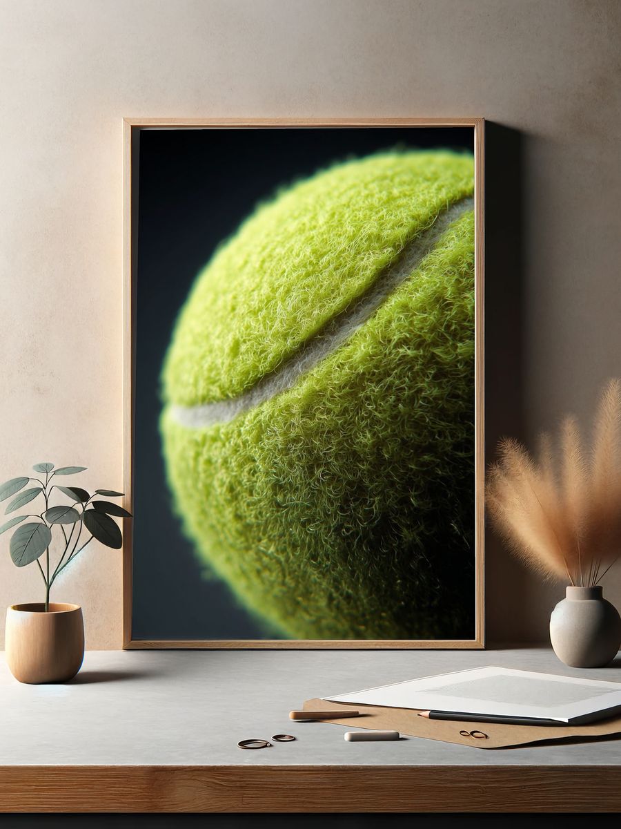 Tennis Ball Close-Up Poster. — room view 2