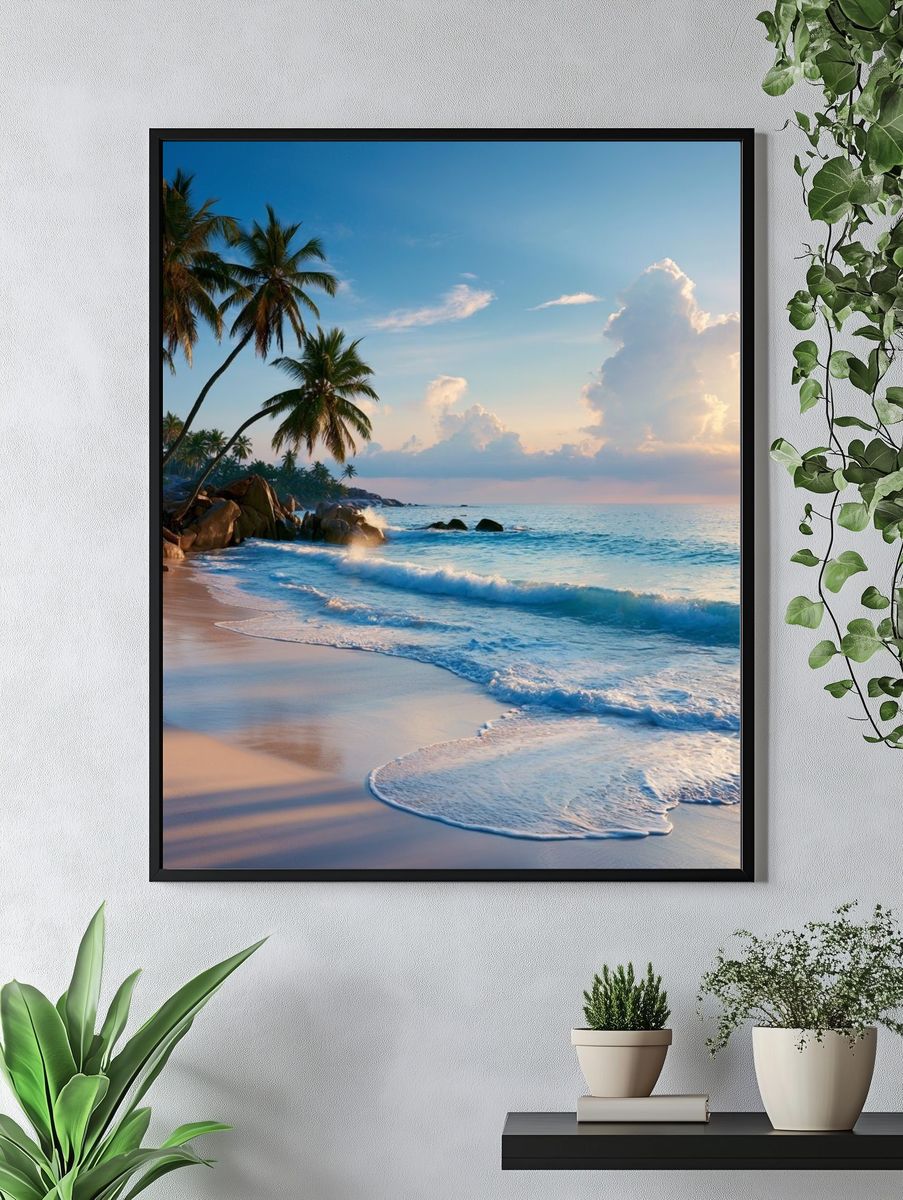 Tropical Beach Sunset Photography Poster. — room view 4