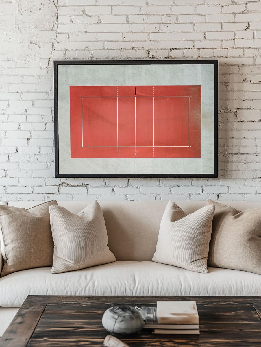 Tennis Court Aerial View Poster. — room view 1