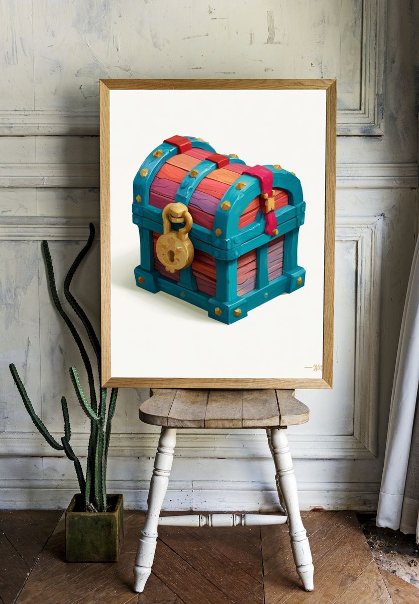Treasure Chest Digital Art Poster. room preview