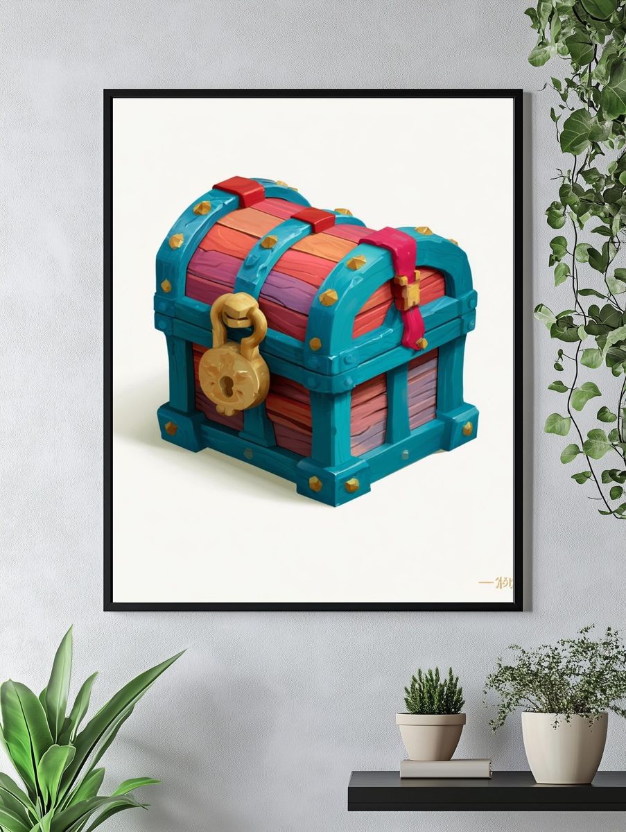 Treasure Chest Digital Art Poster. — room view 4
