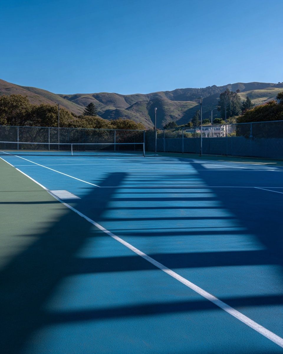 Tennis Court Shadows — Photography Print. poster — photography art