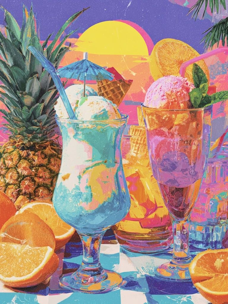 Tropical Drinks — Vintage Print. poster detail