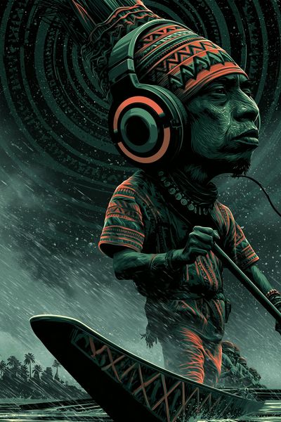 Tropical Drummer Digital Art Poster. poster