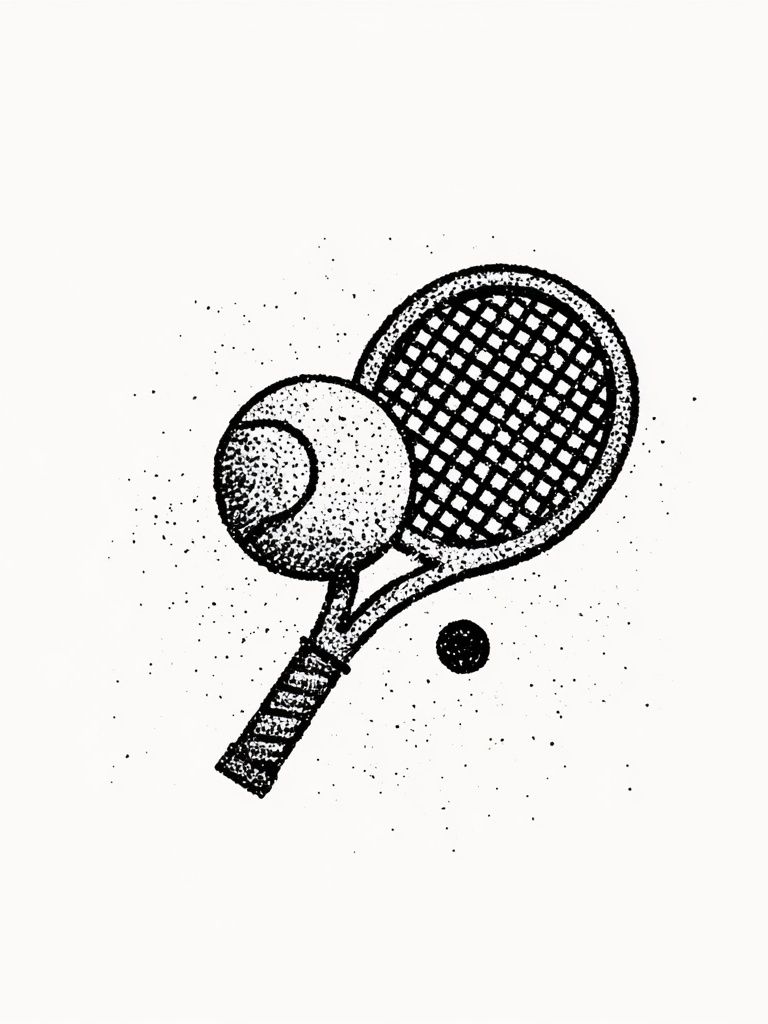 Tennis Rackets Ink Poster. poster — sport art