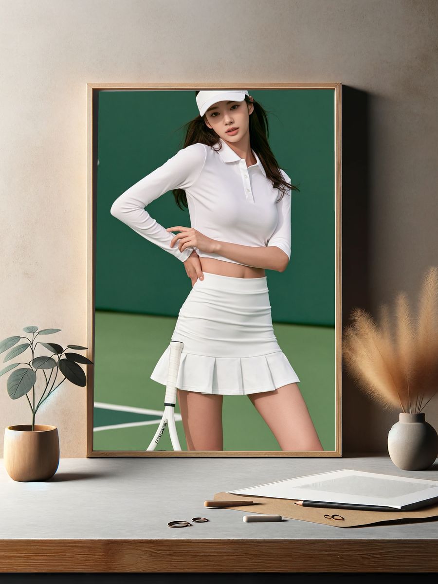 Tennis Fashion Portrait Poster. — room view 2