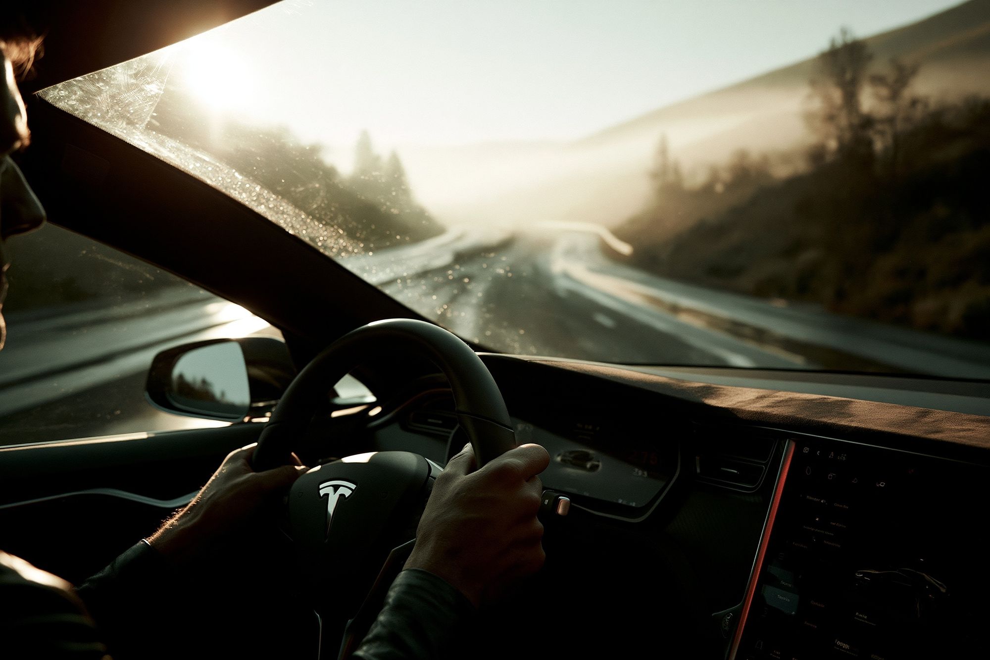 Tesla Road Trip Photography Poster. poster detail