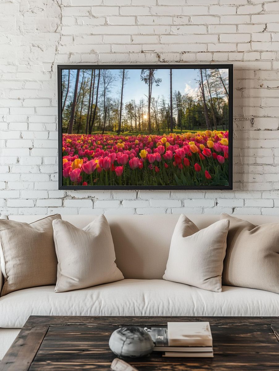 Tulip Field at Sunset Poster room preview