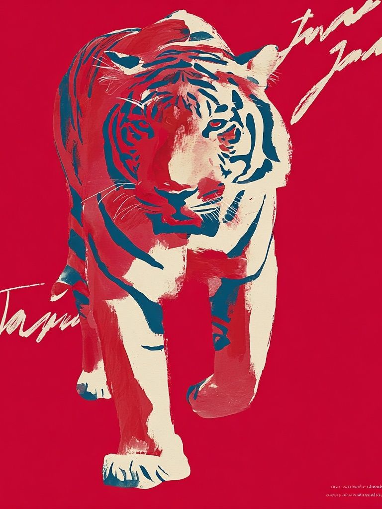 Tiger — Abstract Art Print. poster — animals art