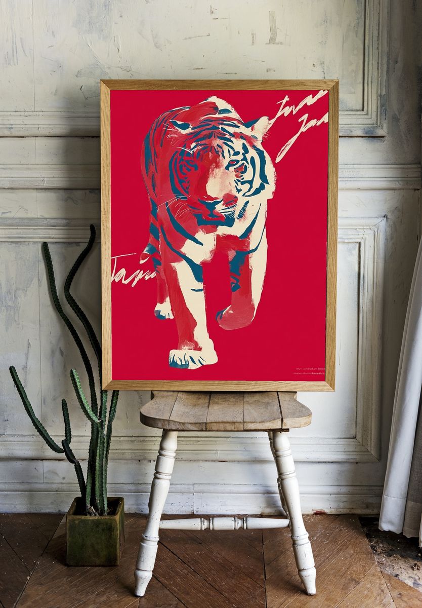Tiger — Abstract Art Print. room preview