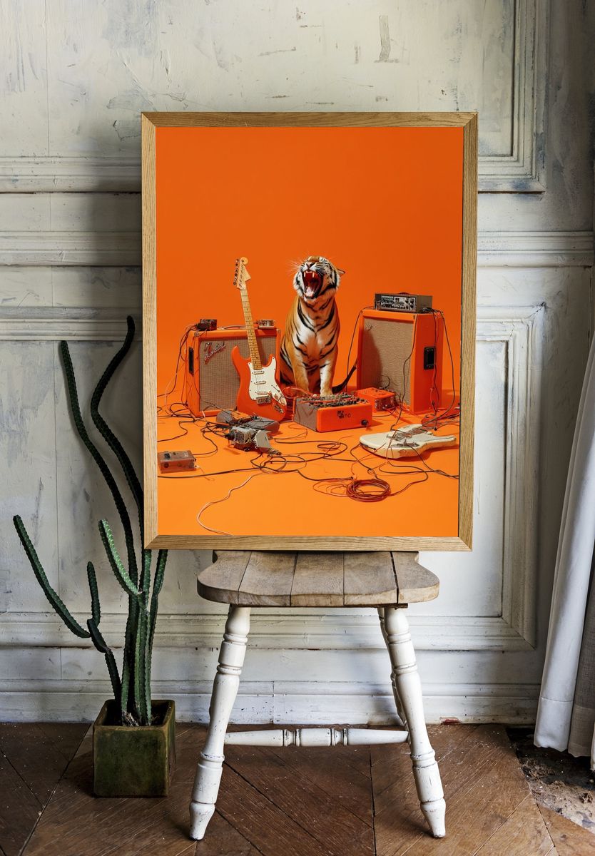 Tiger with Guitars — Music Print room preview