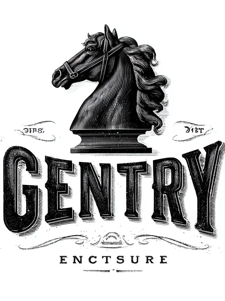 Gentry Horse Bust Typography Poster. poster — typography art