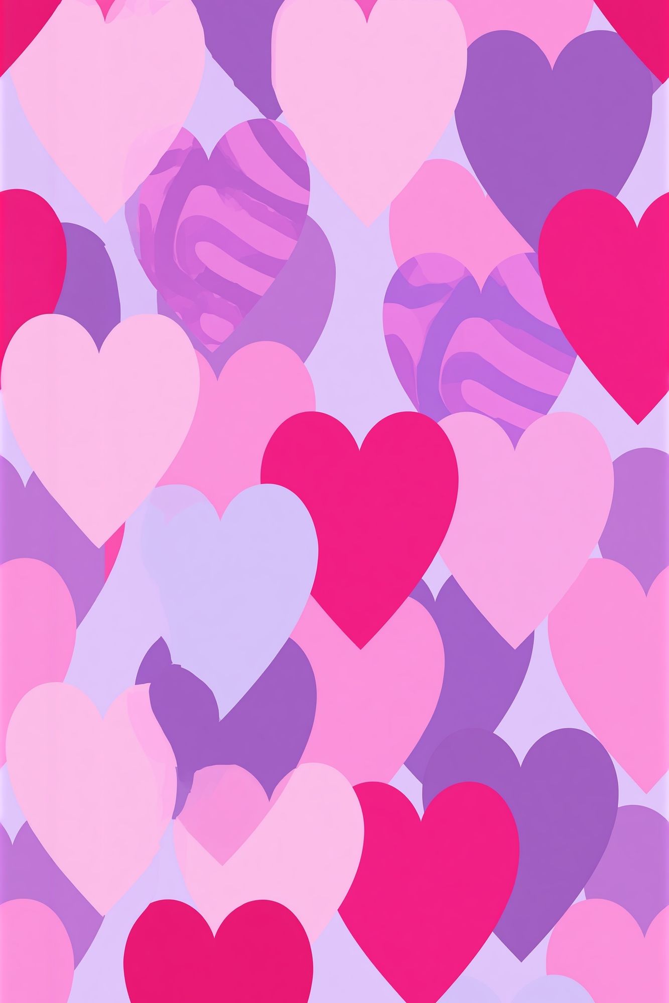 Pink Hearts Pattern Typography Poster. poster — typography art