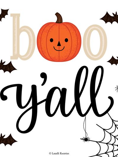 Boo Y'all Halloween Typography Poster. poster