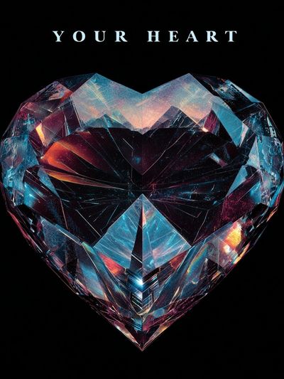 Crystal Heart Typography Poster. poster
