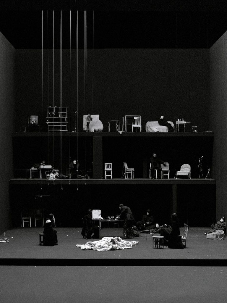 Theatre Stage Black-White Poster. poster detail