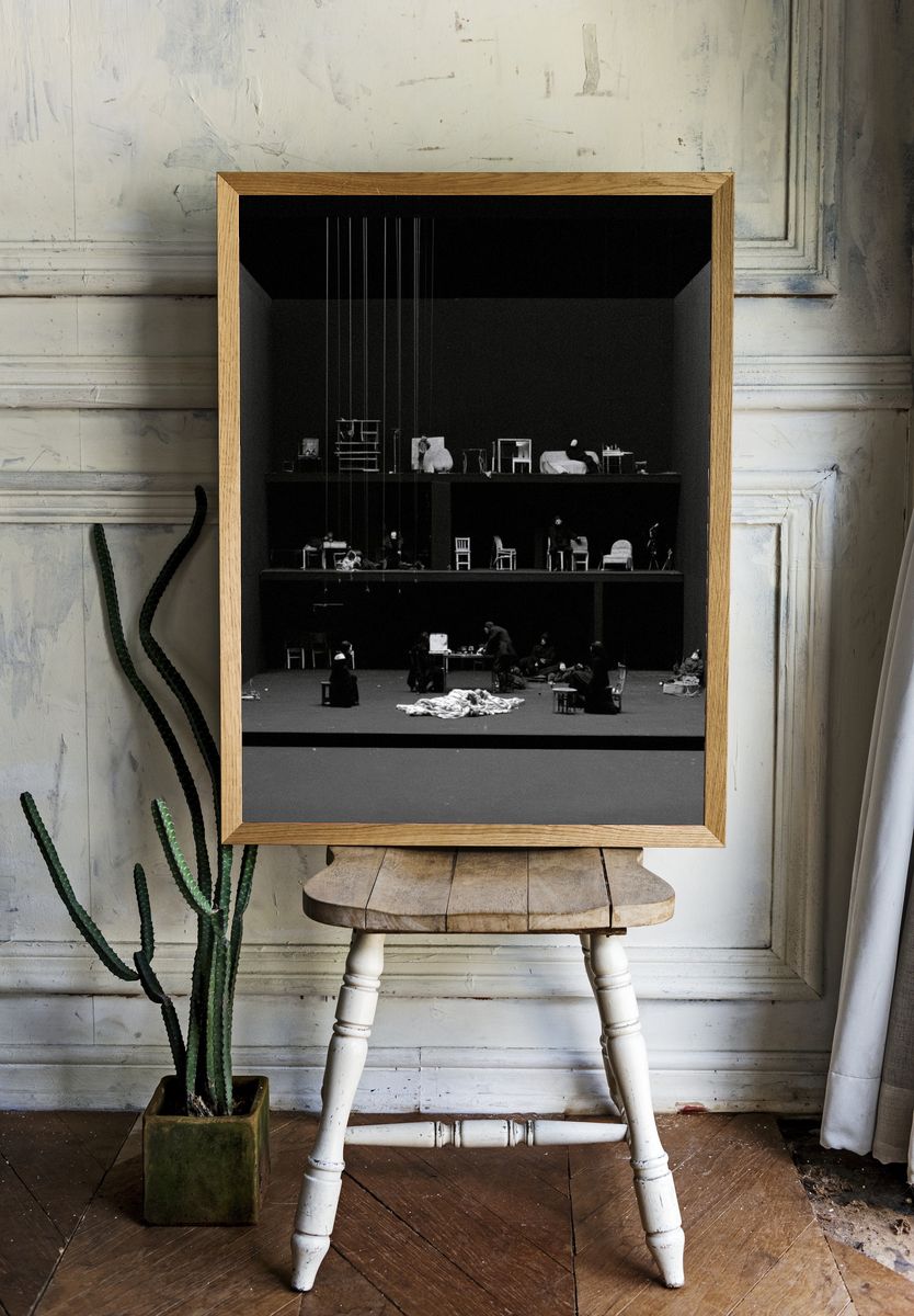 Theatre Stage Black-White Poster. — room view 1