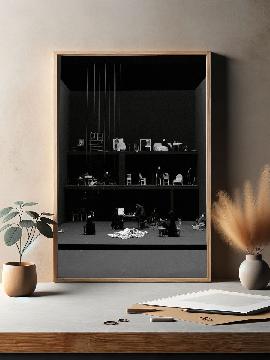 Theatre Stage Black-White Poster. — room view 2