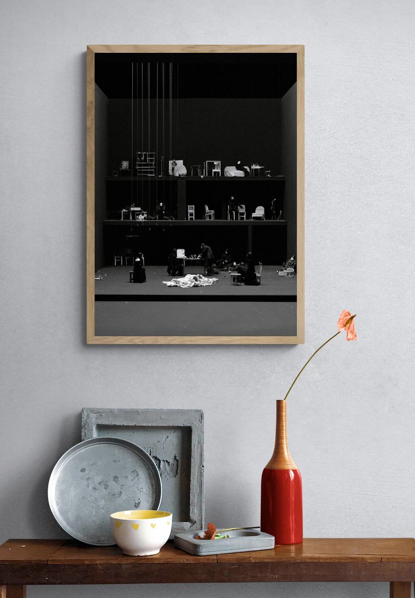 Theatre Stage Black-White Poster. — room view 3