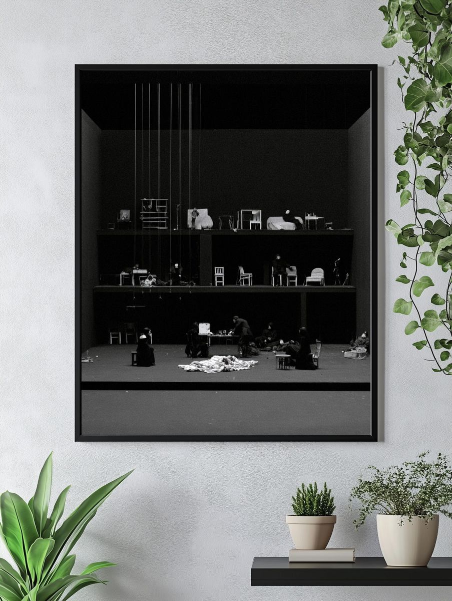 Theatre Stage Black-White Poster. — room view 4