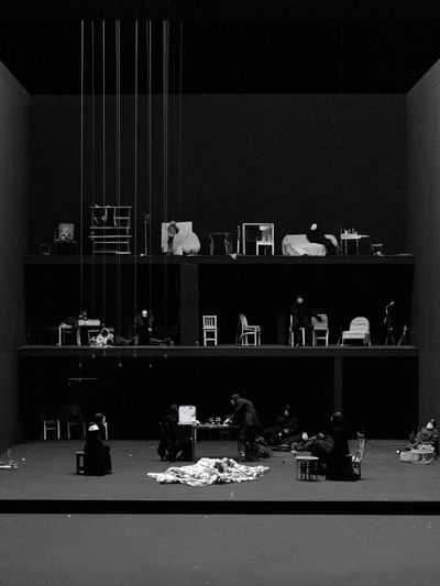 Theatre Stage Black-White Poster. poster
