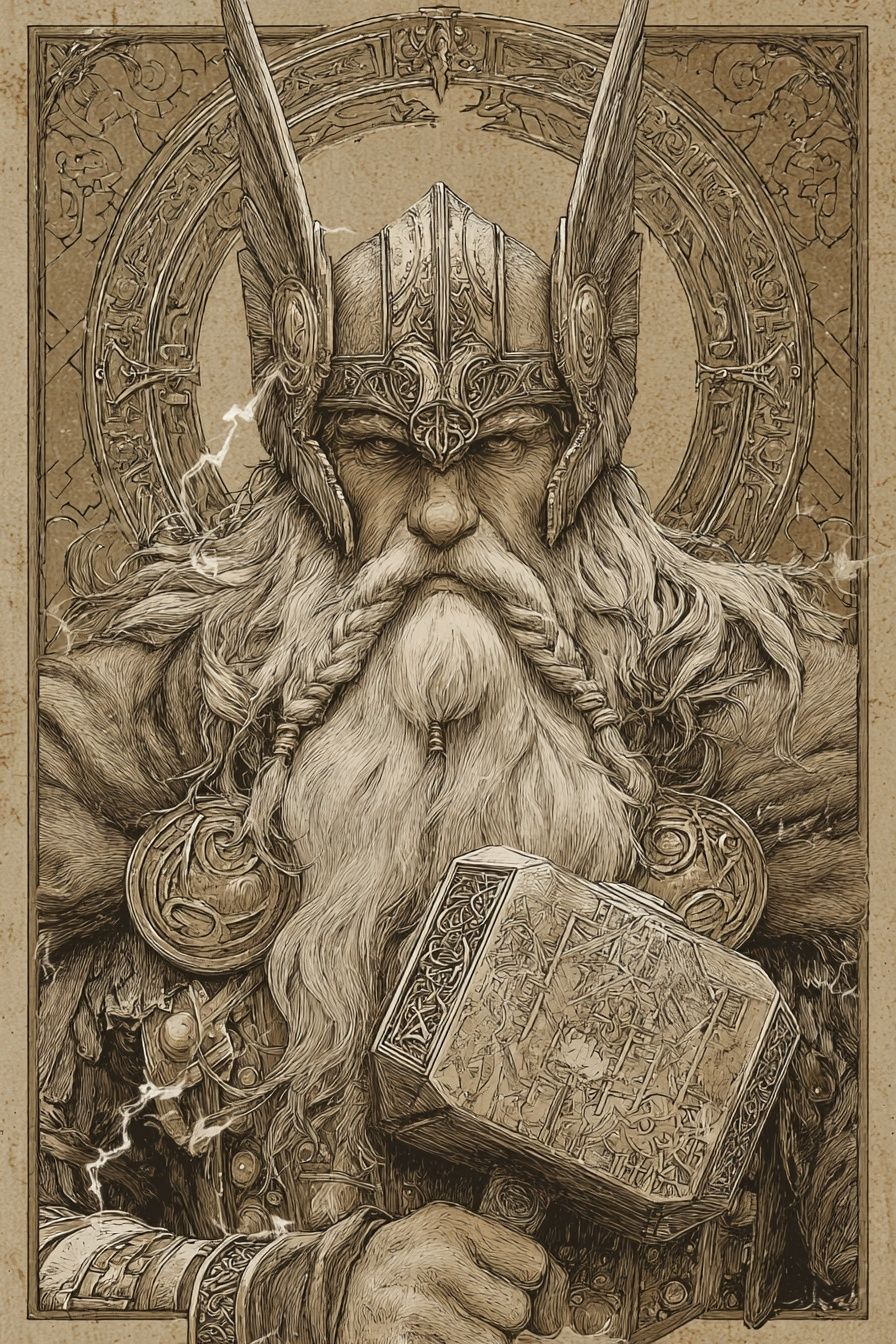 Norse God Thor — Vintage Print. poster detail