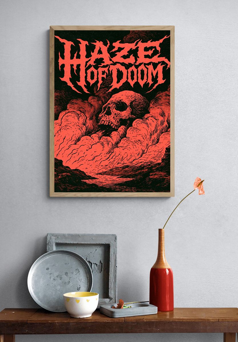 Haze of Doom Typography Poster. — room view 3