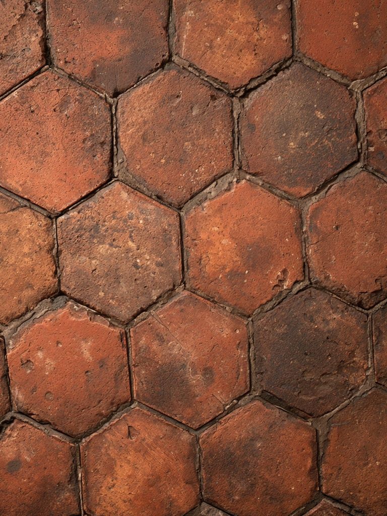 Terracotta Hexagon Texture Print. poster — abstract art