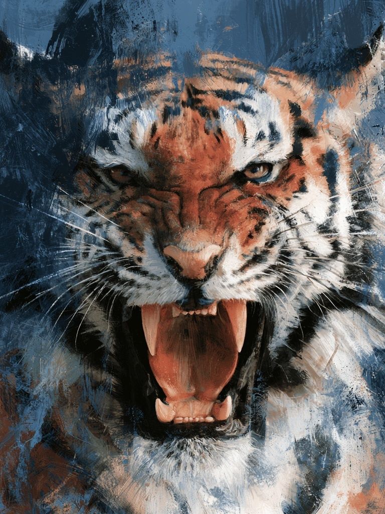 Roaring Tiger Contemporary Print. poster detail