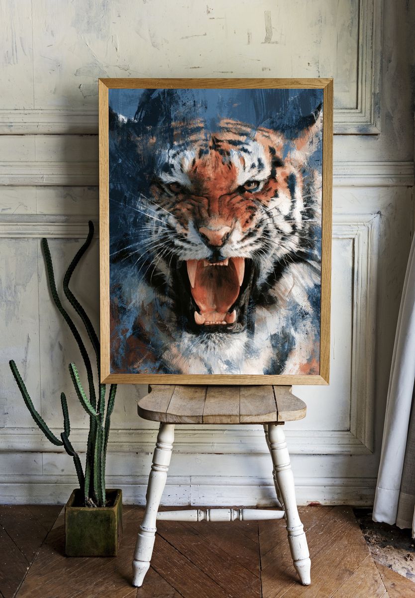Roaring Tiger Contemporary Print. — room view 1