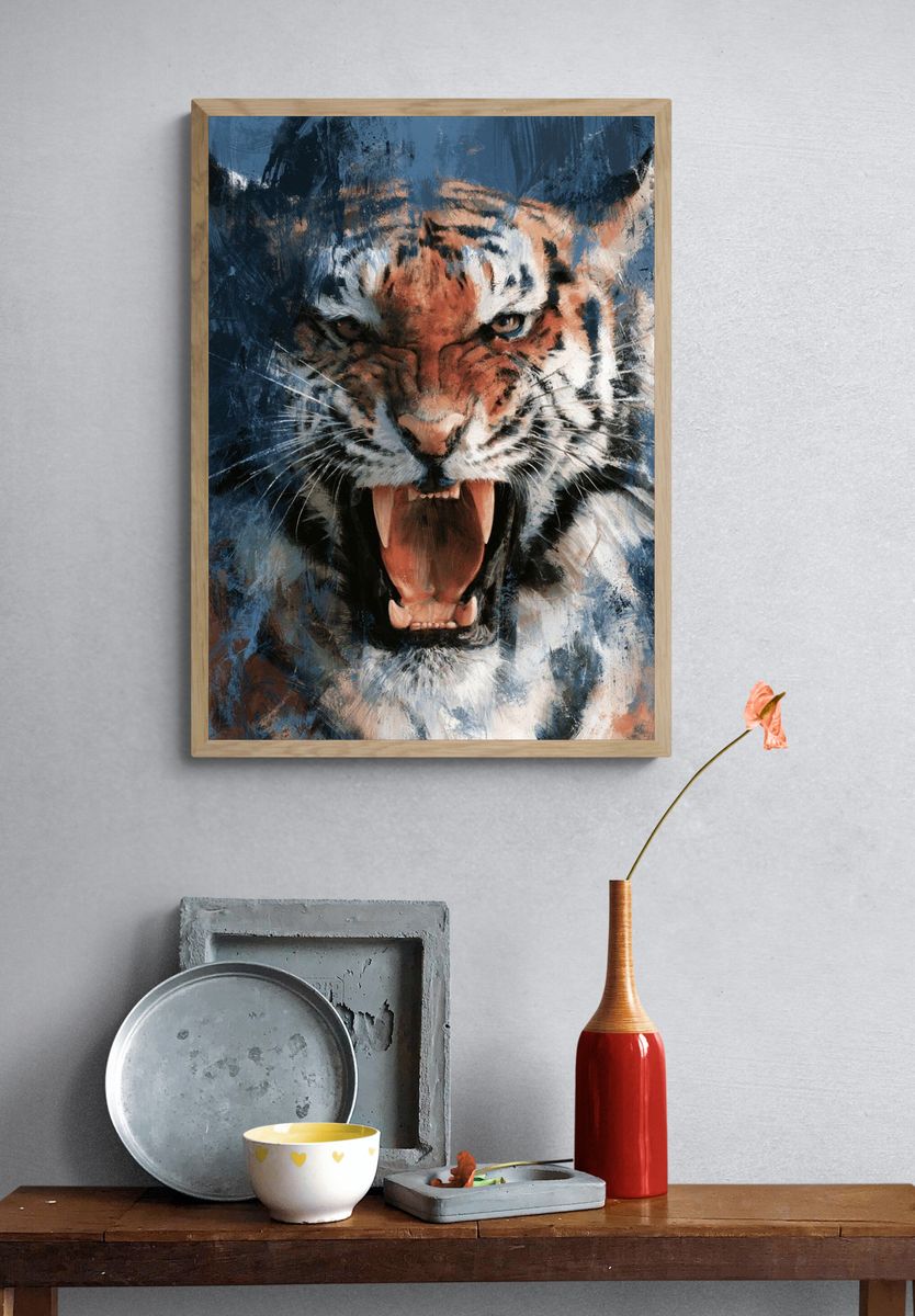 Roaring Tiger Contemporary Print. — room view 3