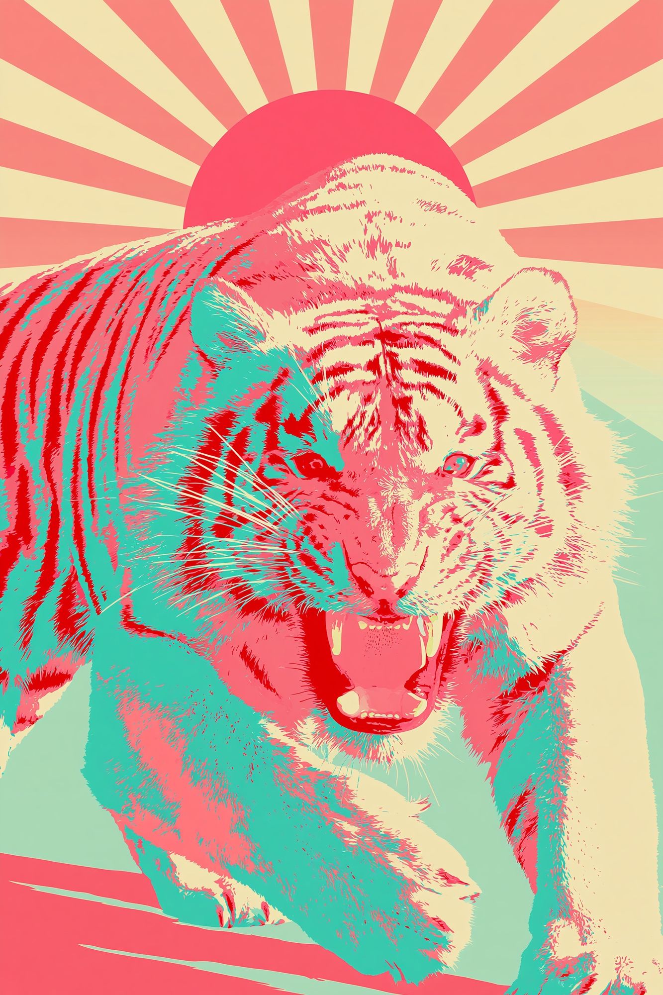 Roaring Tiger Pop Art Poster. poster — fine-art art