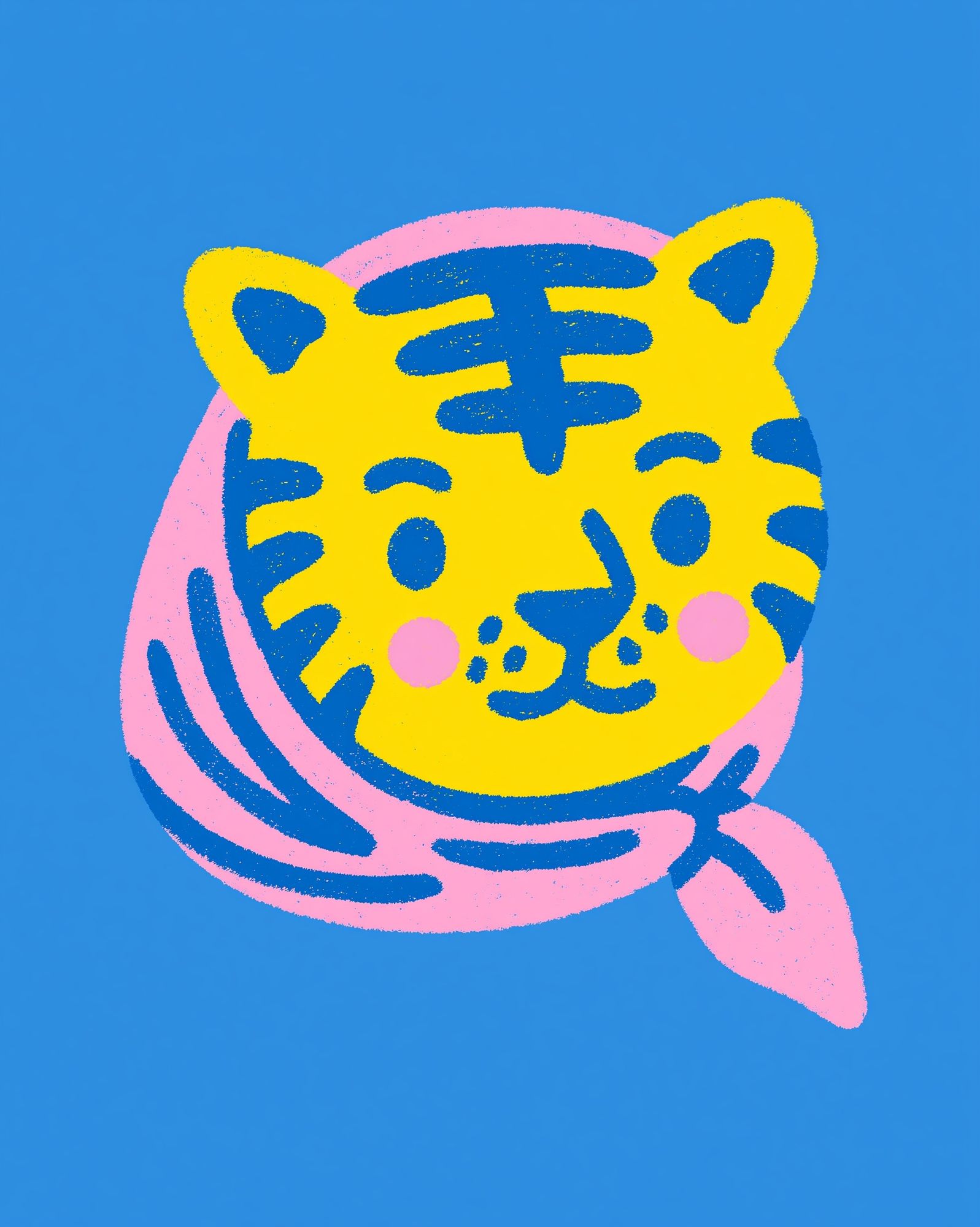 Playful Tiger Illustration Poster. poster — animals art