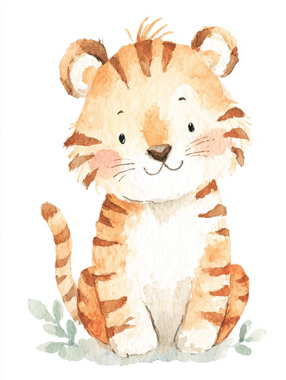 Cute Tiger Illustration Poster. poster — illustration art
